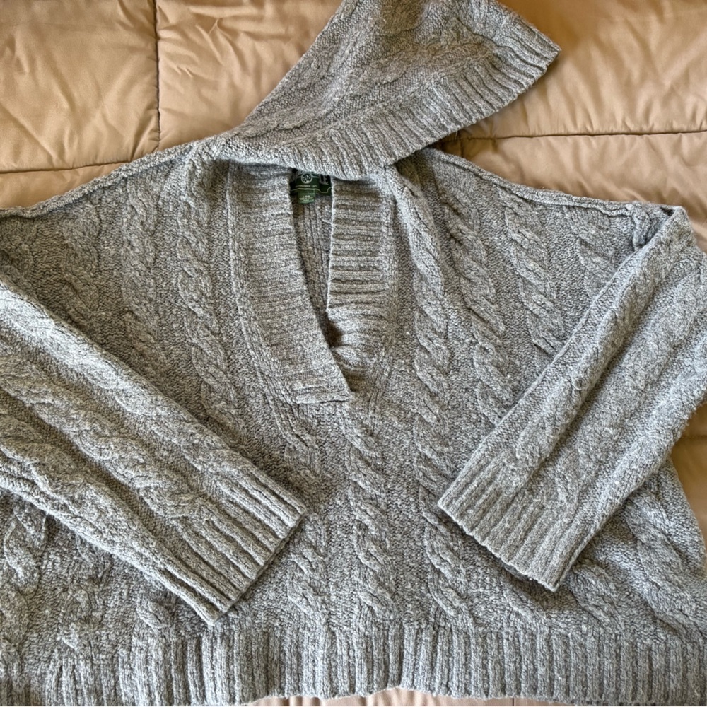 American Eagle Outfitters Gray Cowl Neck Sweater